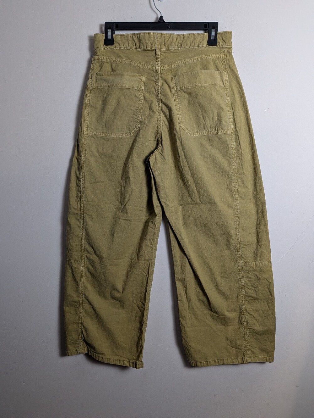 Anthropologie Pilcro Barrel Leg Pants  Burnout Olive Green Rustic Sz 28 - Picture 2 of 9